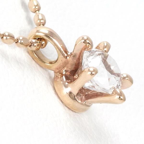 4℃ K10PG Necklace White Topaz Pink Gold