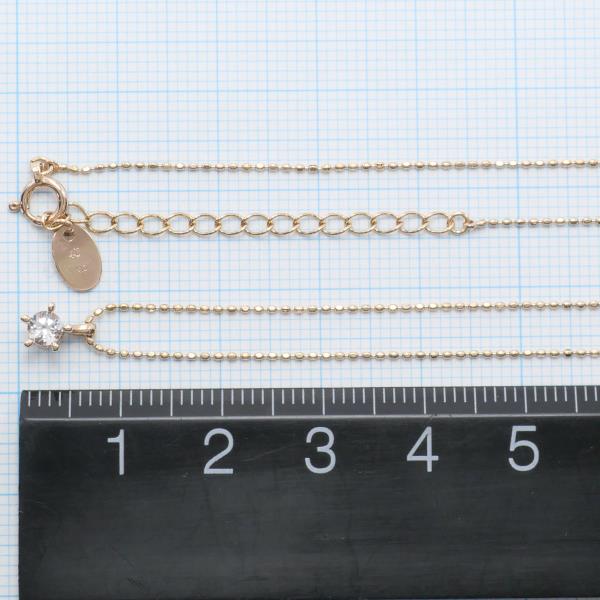 4℃ K10PG Necklace White Topaz Pink Gold