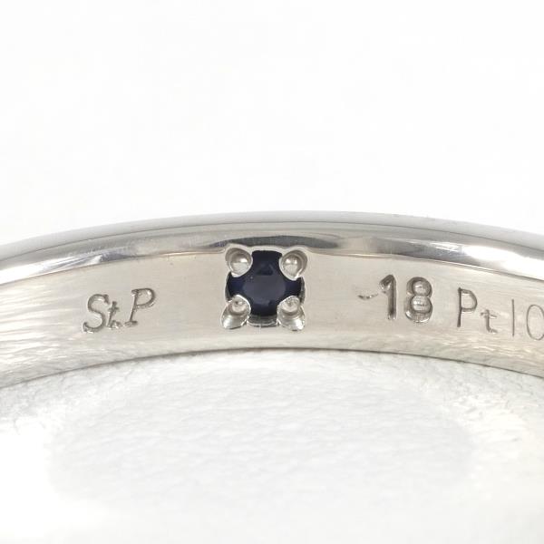 Saint Pure PT1000 Platinum Sapphire Ring Size 18 in Excellent Condition