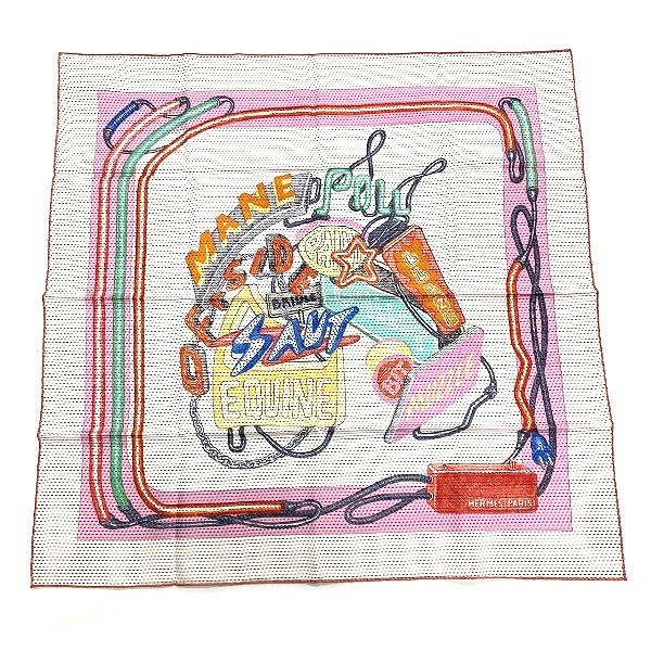 Hermes Silk Scarf Chevaloscope Neon Pointillé in Great Condition