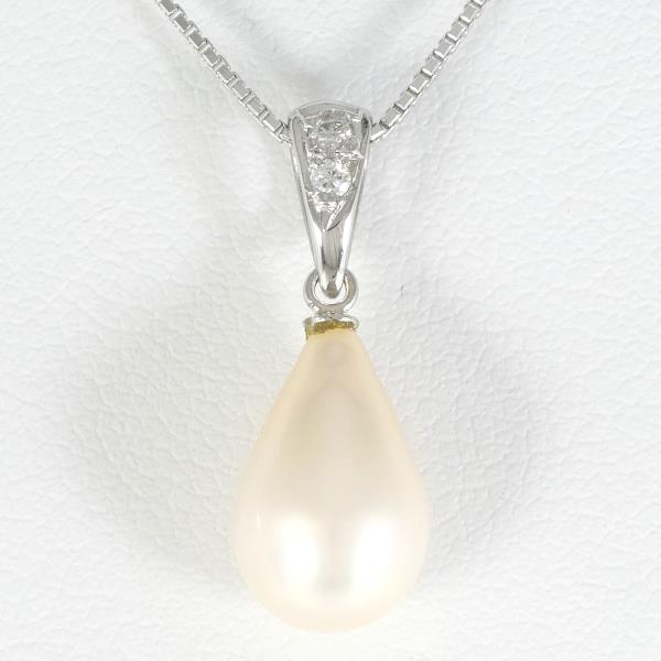 PT850 Platinum Pearl Necklace with Diamond