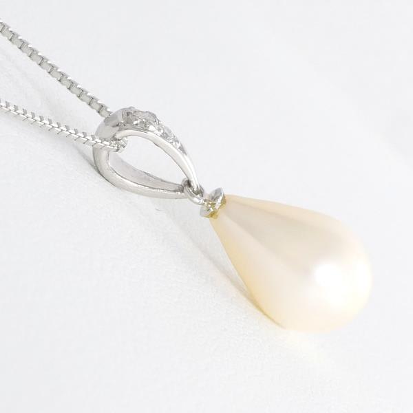 PT850 Platinum Pearl Necklace with Diamond