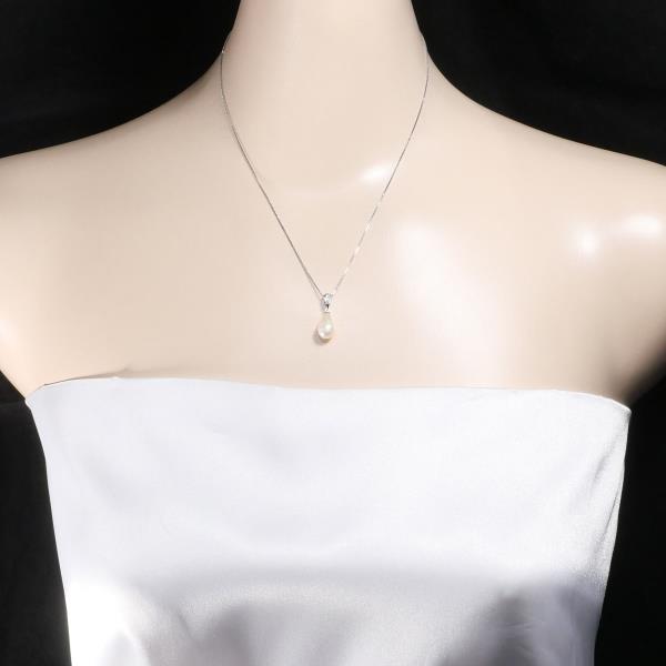 PT850 Platinum Pearl Necklace with Diamond