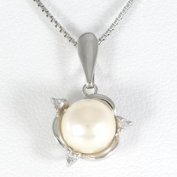 PT850 Platinum Pearl Necklace in Excellent Condition