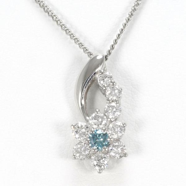 PT900 PT850 Platinum Blue Diamond Necklace in Excellent Condition