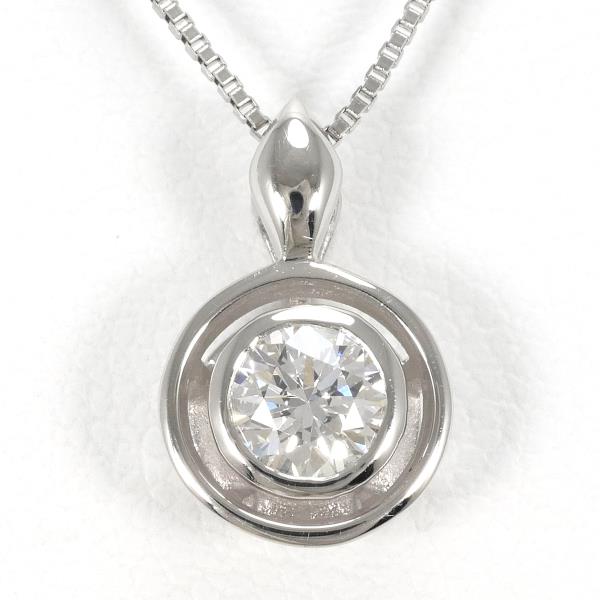 PT900 Platinum PT850 Necklace with 0.20ct Diamond in Excellent Condition