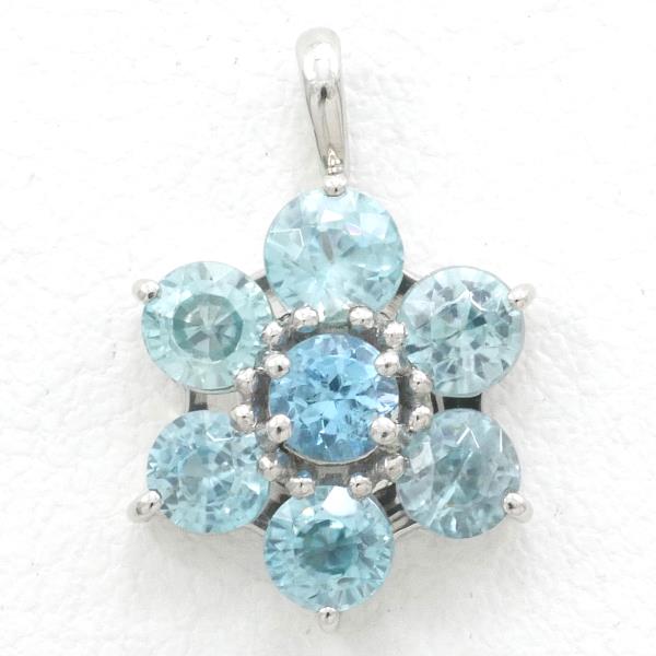 PT900 Platinum Blue Topaz Pendant in Pristine Condition