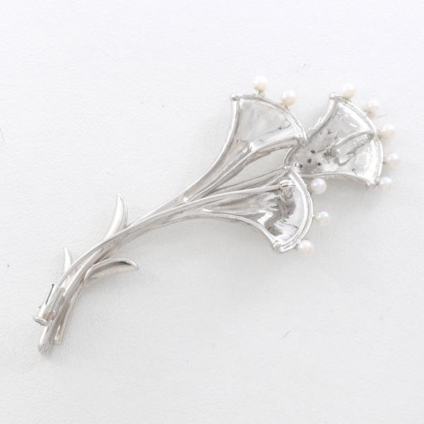 PT900 Platinum K14 White Gold Pearl Brooch