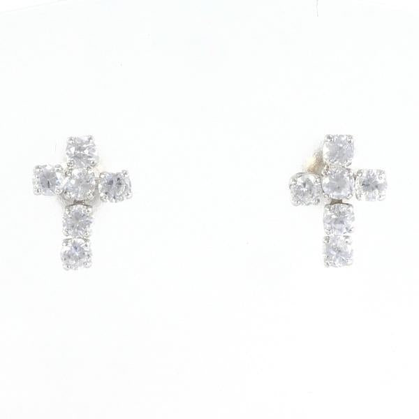 K14 White Gold Zirconia Earrings in Excellent Condition