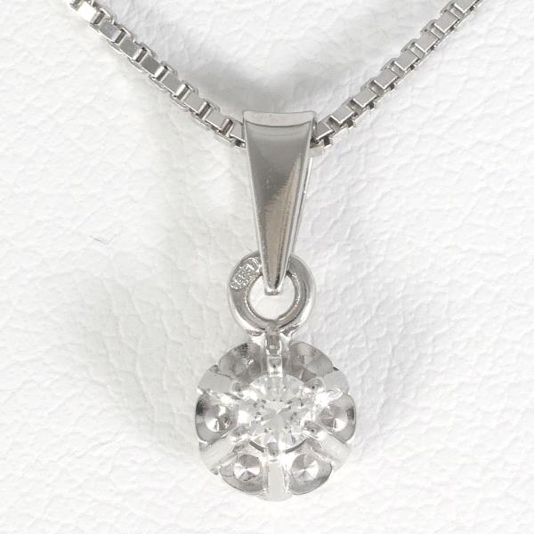 K14 White Gold Diamond Necklace 40cm in Great Condition