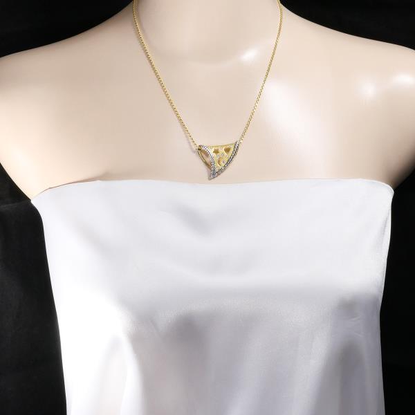 K14 Yellow Gold White Gold Zircon Necklace