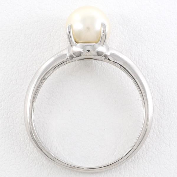 PT850 Platinum Pearl Ring Size 10 in Great Condition