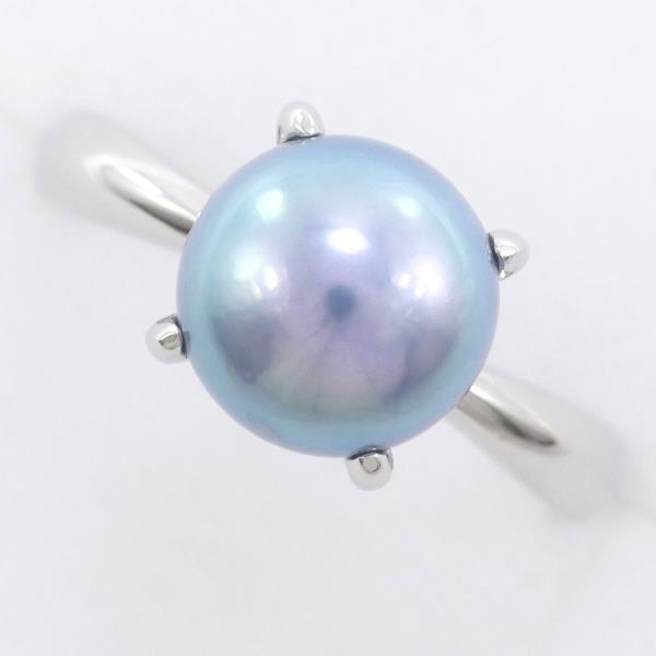 PT900 Platinum Pearl Ring Size 13 in Excellent Condition