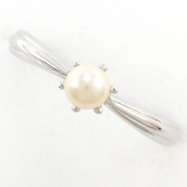 PT850 Platinum Pearl Ring 11.5 in Pristine Condition