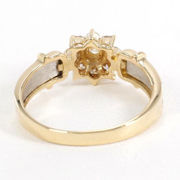 PT900 Platinum K18 Yellow Gold Diamond Ring in Excellent Condition