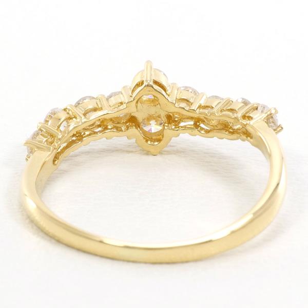 K18 Yellow Gold Diamond Ring 9.5 in Excellent Condition