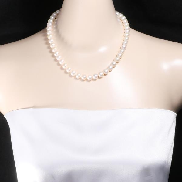 Silver Necklace Akoya Pearl Jewelry in Good Condition