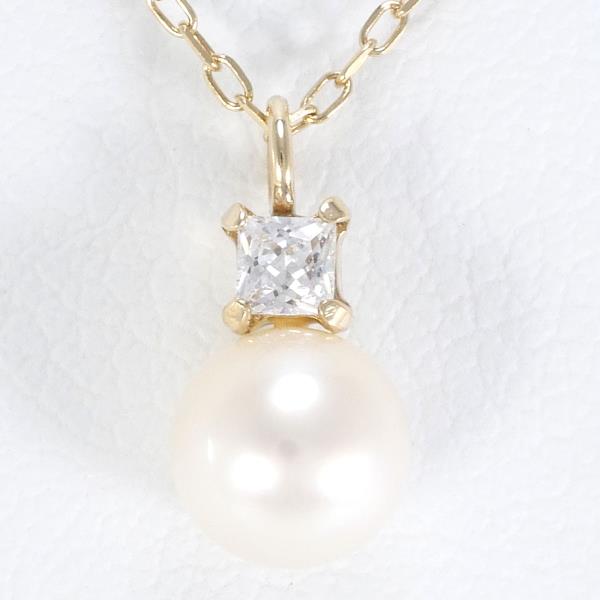 K10 Yellow Gold Pearl Necklace