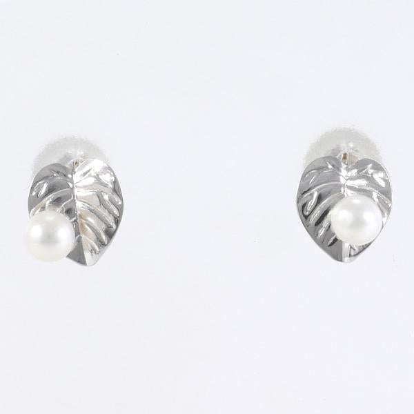 K14 White Gold Pearl Earrings in Excellent Condition