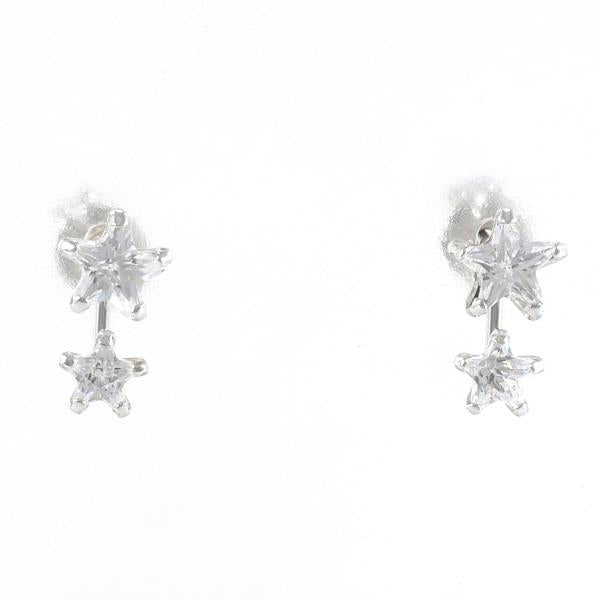 K14 White Gold Zirconia Earrings in Great Condition