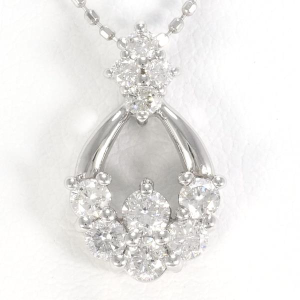 K14 White Gold Diamond Necklace in Excellent Condition