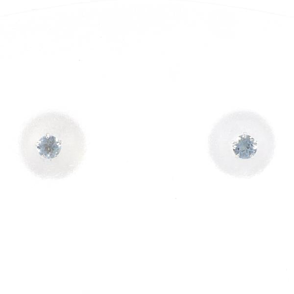 K10 White Gold Earrings with Artificial Stone in Pristine Condition