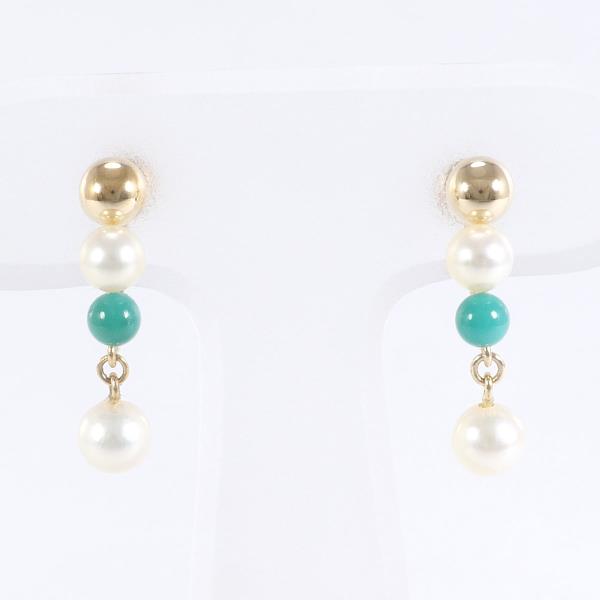 K18 Yellow Gold Pearl Earrings, 1.5g