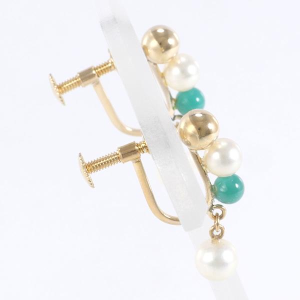 K18 Yellow Gold Pearl Earrings, 1.5g