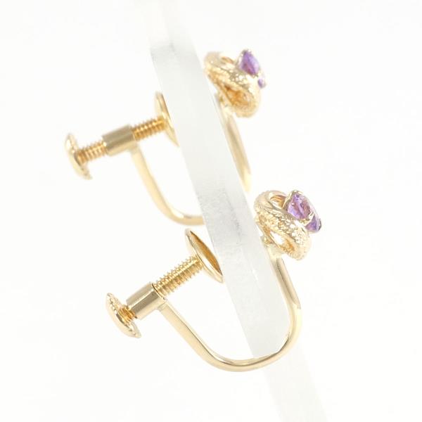 K18 Yellow Gold Amethyst Earrings in Excellent Condition