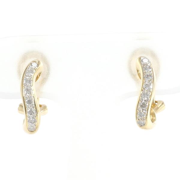 K18 Yellow Gold White Gold Diamond Earrings in Excellent Condition