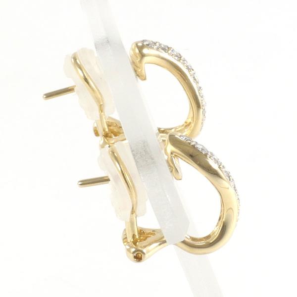 K18 Yellow Gold White Gold Diamond Earrings