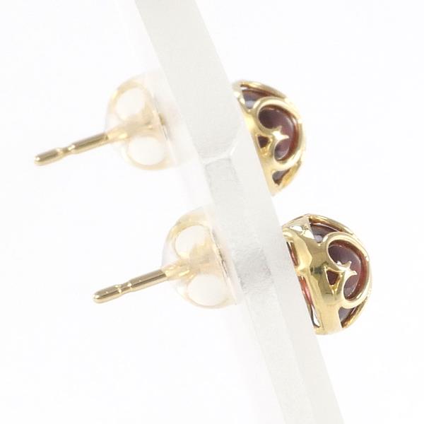 K18 Yellow Gold Earrings with Natural Stone in Excellent Condition