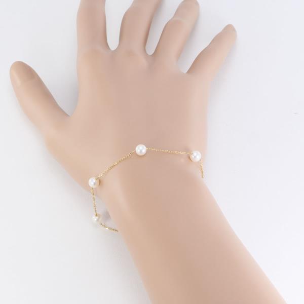 K18 Yellow Gold Pearl Bracelet 16.5cm