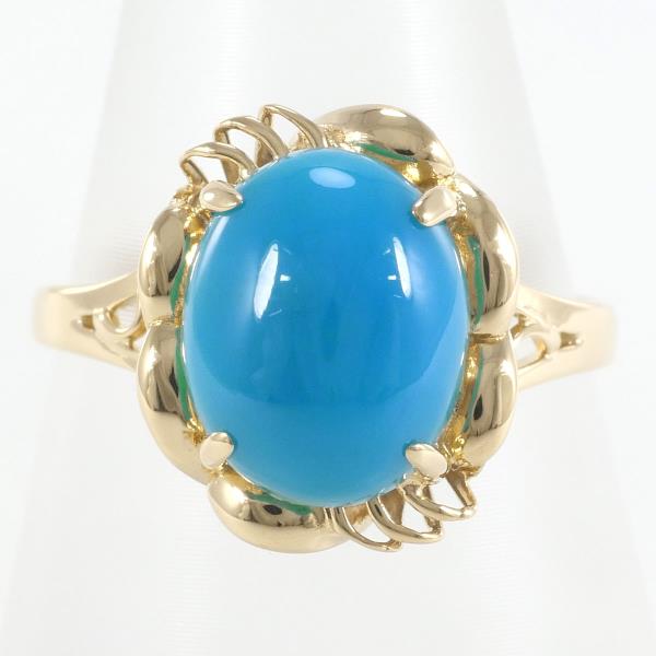 K18 Yellow Gold Turquoise Ring Size 9 in Pristine Condition