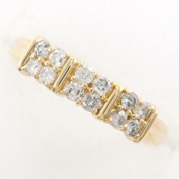 K18 Yellow Gold Diamond Ring 9.5 in Excellent Condition