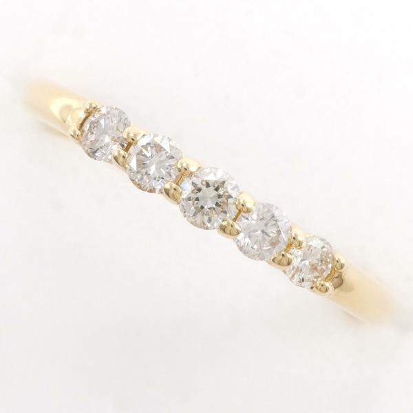 K18 Yellow Gold Diamond Ring 9.5 in Excellent Condition