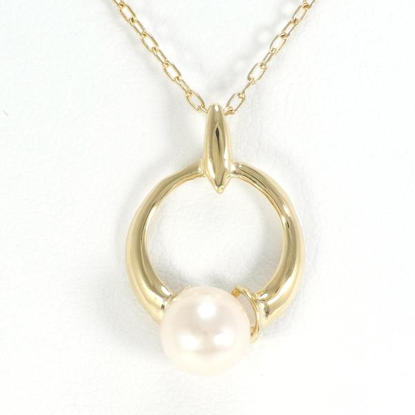 K18 Yellow Gold Pearl Necklace in Excellent Condition