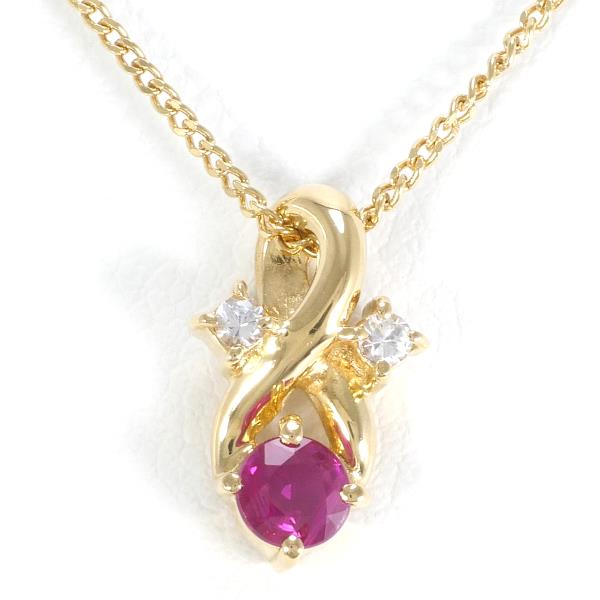 K18 Yellow Gold Ruby Necklace