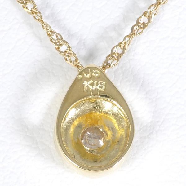 K18 Yellow Gold Necklace with Brown Diamond in Pristine Condition