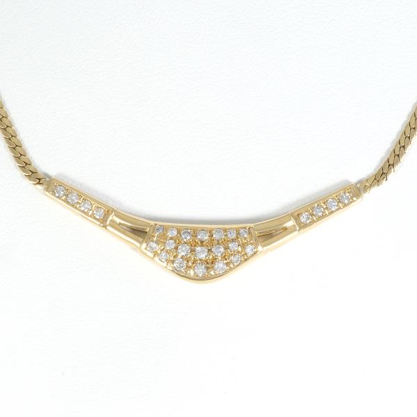 K18 Yellow Gold Diamond Necklace in Excellent Condition