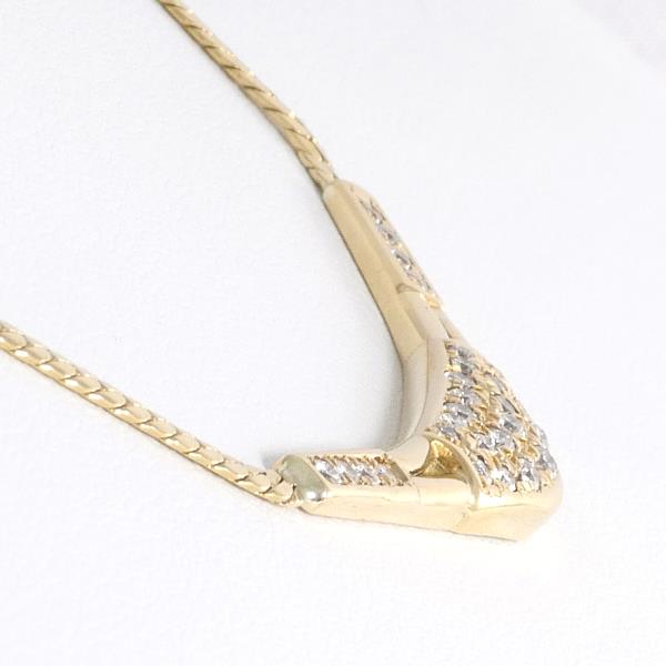 K18 Yellow Gold Diamond Necklace in Excellent Condition