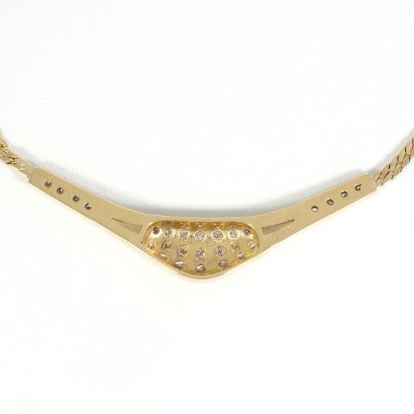 K18 Yellow Gold Diamond Necklace in Excellent Condition