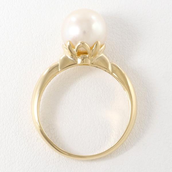 K18 Yellow Gold Pearl Ring 10.5