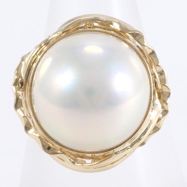 K18 Yellow Gold Pearl Ring 12.5