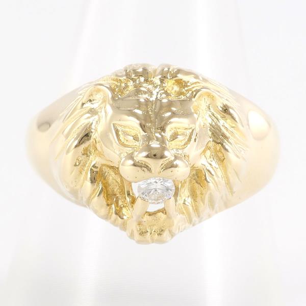 K18 Yellow Gold Diamond Ring 18号 0.09ct in Excellent Condition