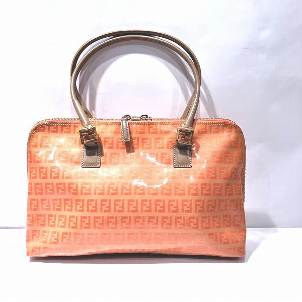 Fendi Zucca Patent Leather Handbag in Fair Condition