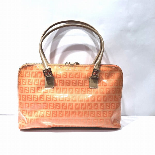 Fendi Zucca Patent Leather Handbag in Fair Condition