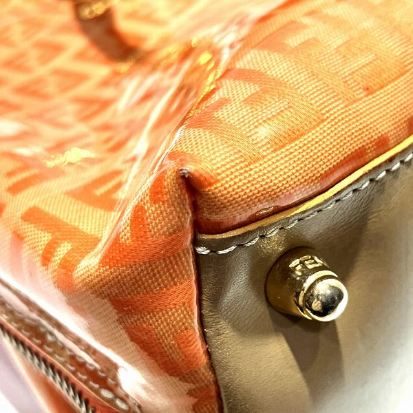 Fendi Zucca Patent Leather Handbag in Fair Condition