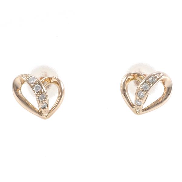 4℃ K18 Pink Gold Diamond Earrings in Great Condition