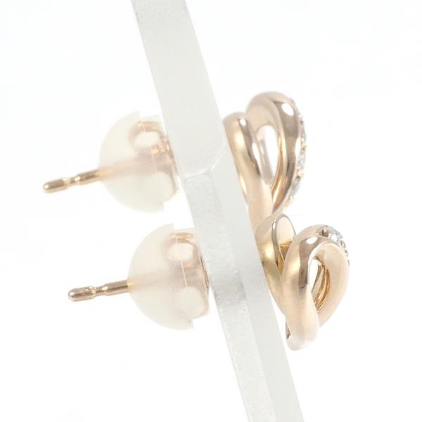 4℃ K18 Pink Gold Diamond Earrings in Great Condition